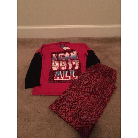 Quad Seven Boys Graphic 2 Piece Pajama Pant Set Sleep Top & Pants Sports Size 7 - Picture 1 of 6